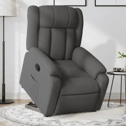 Stoelen*vidaXL Sta-op-stoel verstelbaar stof Donkergrijs