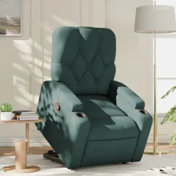 Stoelen*vidaXL Sta-op-stoel verstelbaar stof Donkergroen