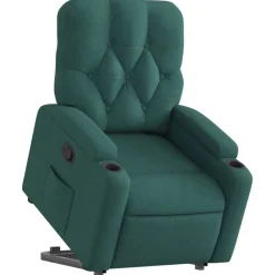 Stoelen*vidaXL Sta-op-stoel verstelbaar stof Donkergroen