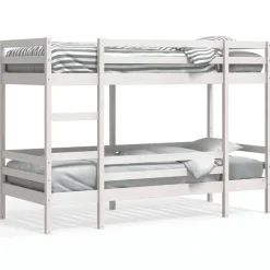 Bedden & Accessoires*vidaXL Stapelbed massief grenenhout 80x200 cm Wit