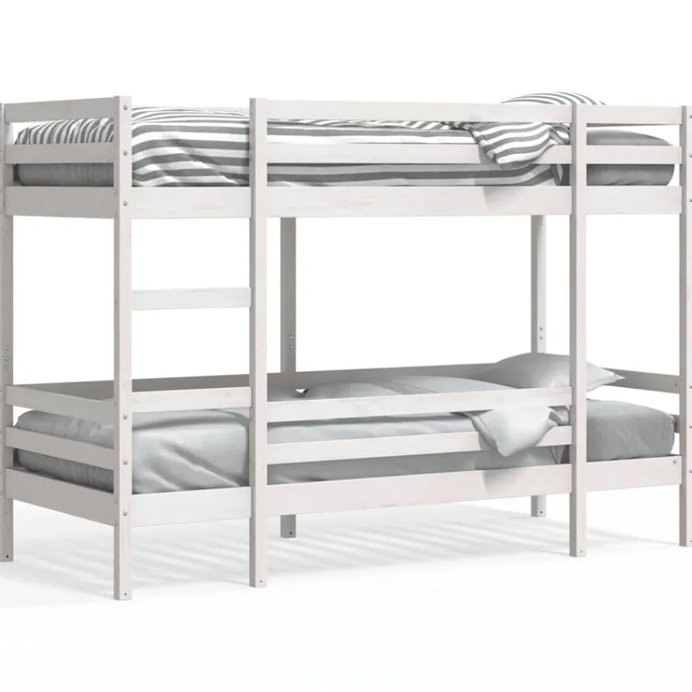 Bedden & Accessoires*vidaXL Stapelbed massief grenenhout 80x200 cm Wit