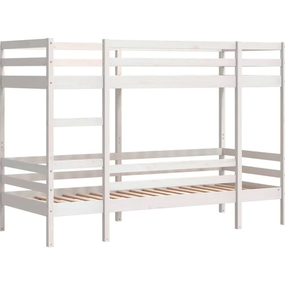 Bedden & Accessoires*vidaXL Stapelbed massief grenenhout 80x200 cm Wit