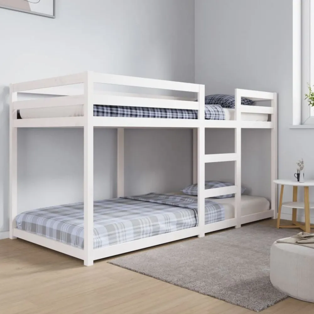 Bedden & Accessoires*vidaXL Stapelbed massief grenenhout 90x200 cm Wit