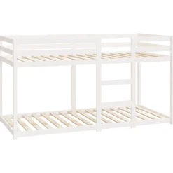 Bedden & Accessoires*vidaXL Stapelbed massief grenenhout 90x200 cm Wit