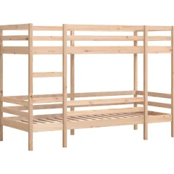 Bedden & Accessoires*vidaXL Stapelbed massief grenenhout 80x200 cm Naturel