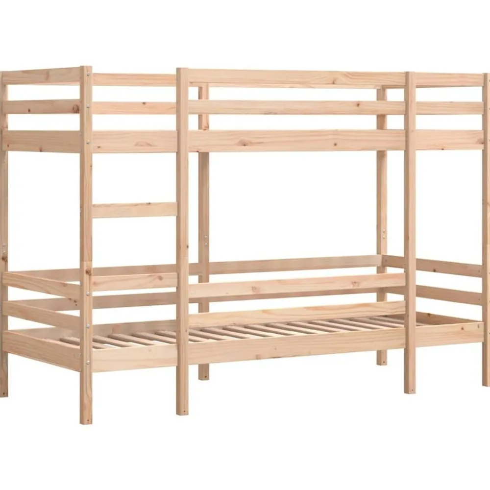 Bedden & Accessoires*vidaXL Stapelbed massief grenenhout 80x200 cm Naturel
