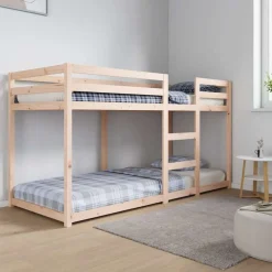 Bedden & Accessoires*vidaXL Stapelbed massief grenenhout 80x200 cm Naturel