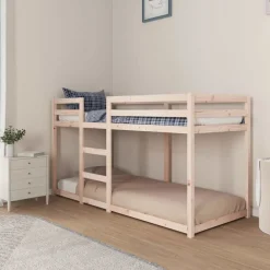 Bedden & Accessoires*vidaXL Stapelbed massief grenenhout 80x200 cm Naturel
