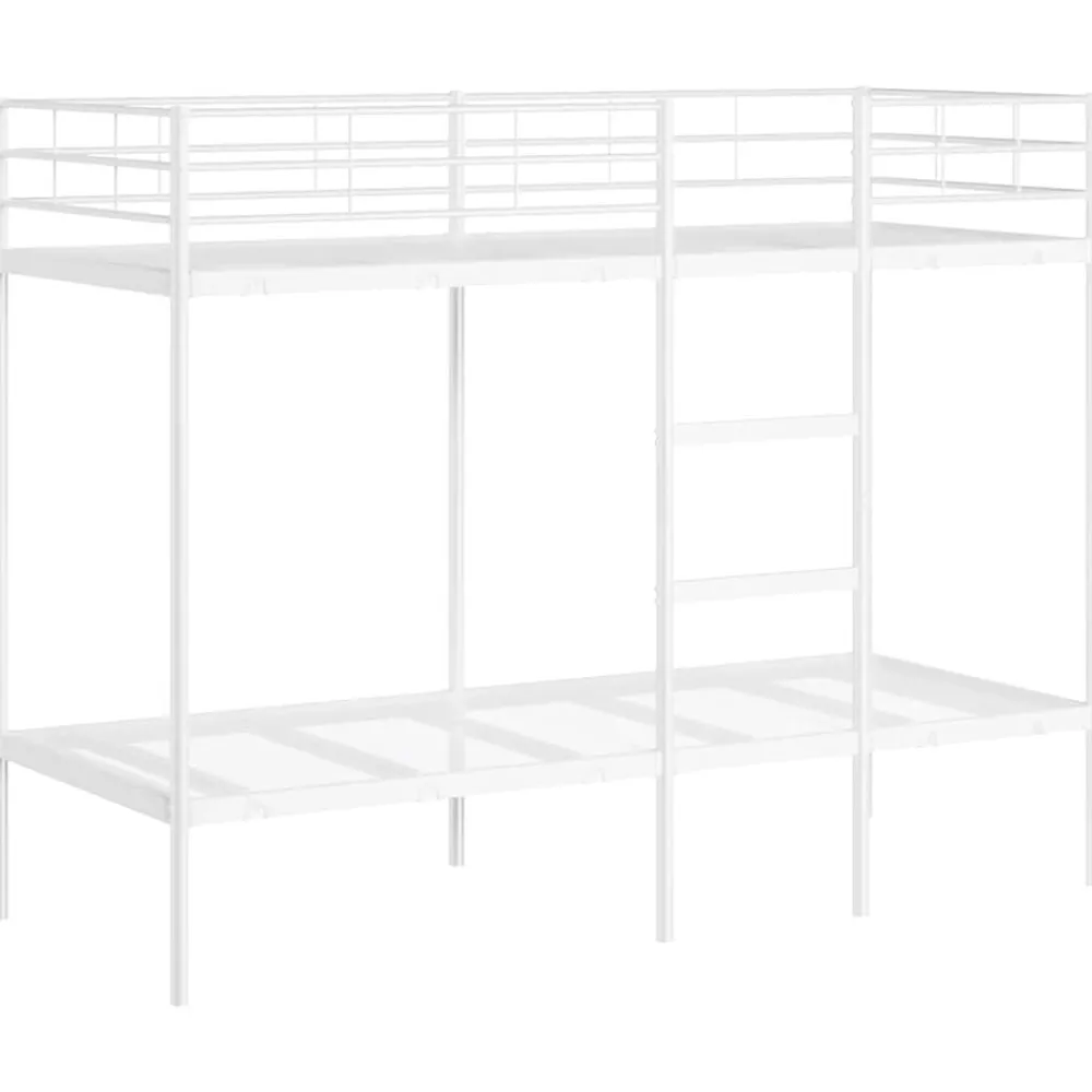 Bedden & Accessoires*vidaXL Stapelbed zonder matras 75x190 cm staal Wit