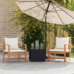 Stoel 2 Stuk Bruin en Crème 65 x 60 x 76,5 cm Massief Teakhout>vidaXL Sale