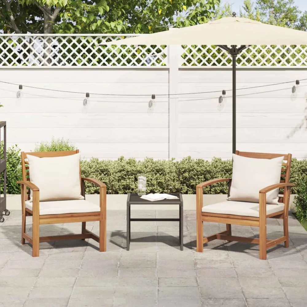 Stoel 2 Stuk Bruin en Crème 65 x 60 x 76,5 cm Massief Teakhout>vidaXL Sale