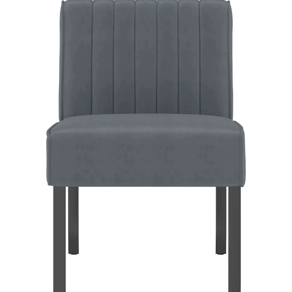 Stoelen*vidaXL Stoel fluweel Donkergrijs