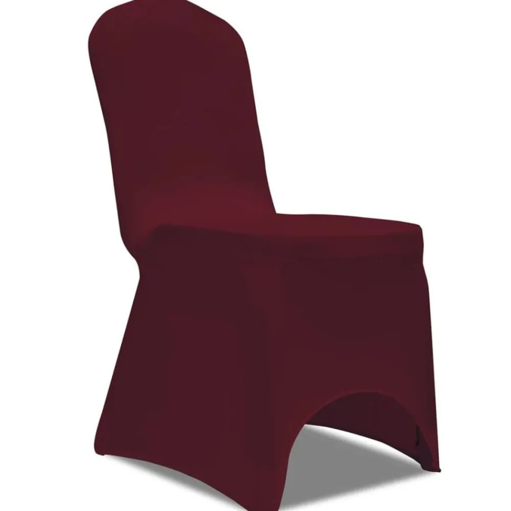 Woon- & Tuinaccessoires*vidaXL Stoelhoes stretch 4 stuks bordeaux Bordeauxrood
