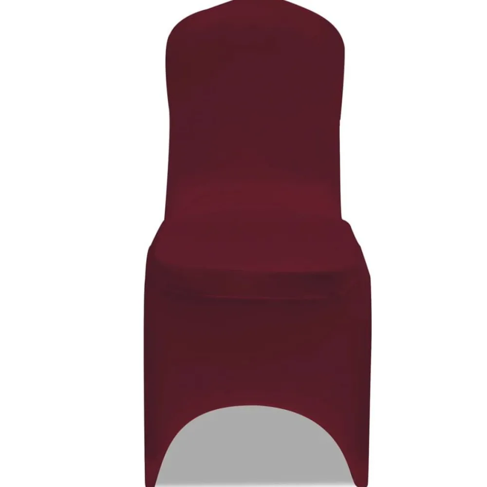 Woon- & Tuinaccessoires*vidaXL Stoelhoes stretch 4 stuks bordeaux Bordeauxrood
