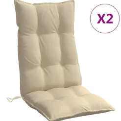 Woon- & Tuinaccessoires*vidaXL Stoelkussens 2 st hoge rug oxford stof Beige
