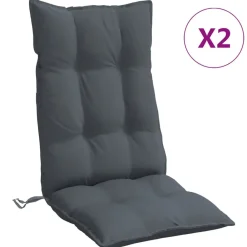 Woon- & Tuinaccessoires*vidaXL Stoelkussens 2 st hoge rug oxford stof kleurig Antraciet