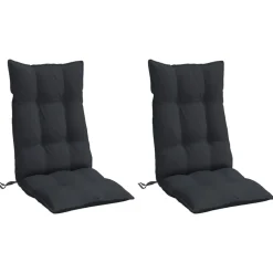 Woon- & Tuinaccessoires*vidaXL Stoelkussens 2 st hoge rug oxford stof Zwart