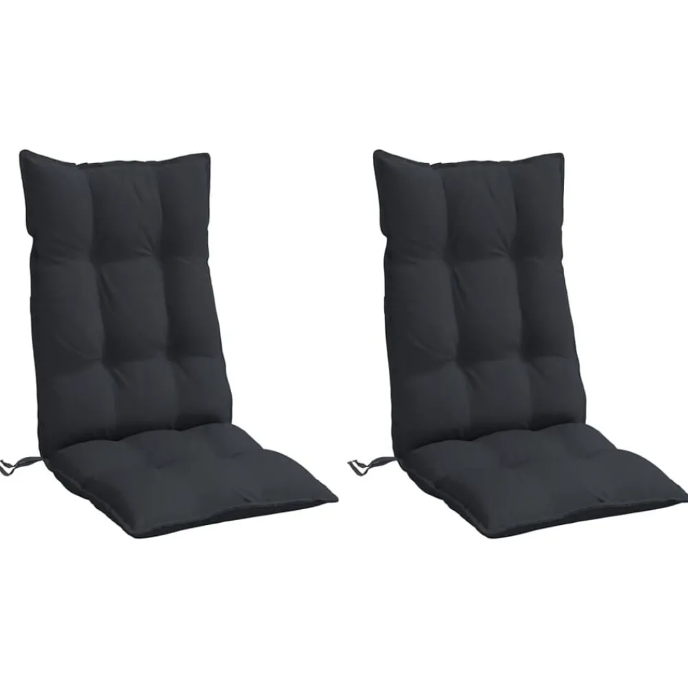 Woon- & Tuinaccessoires*vidaXL Stoelkussens 2 st hoge rug oxford stof Zwart