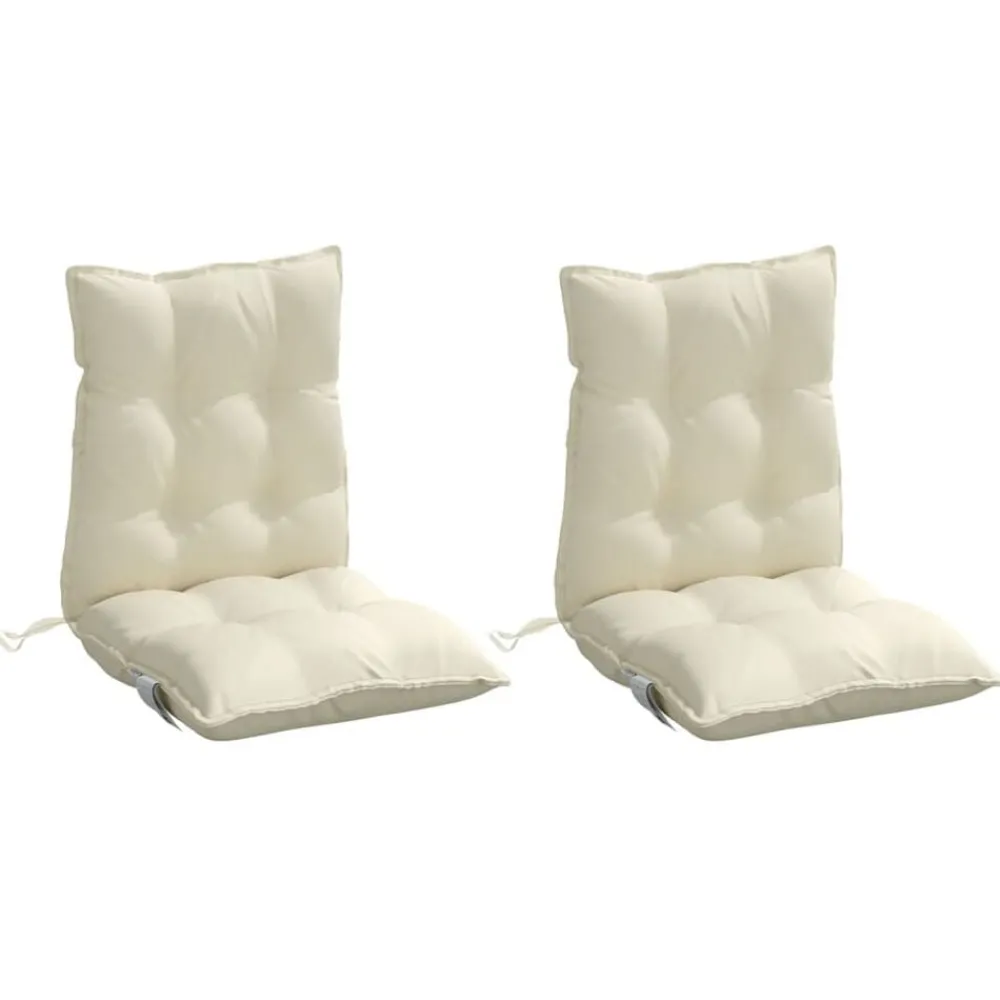 Woon- & Tuinaccessoires*vidaXL Stoelkussens 2 st lage rug oxford stof crèmekleurig Crème