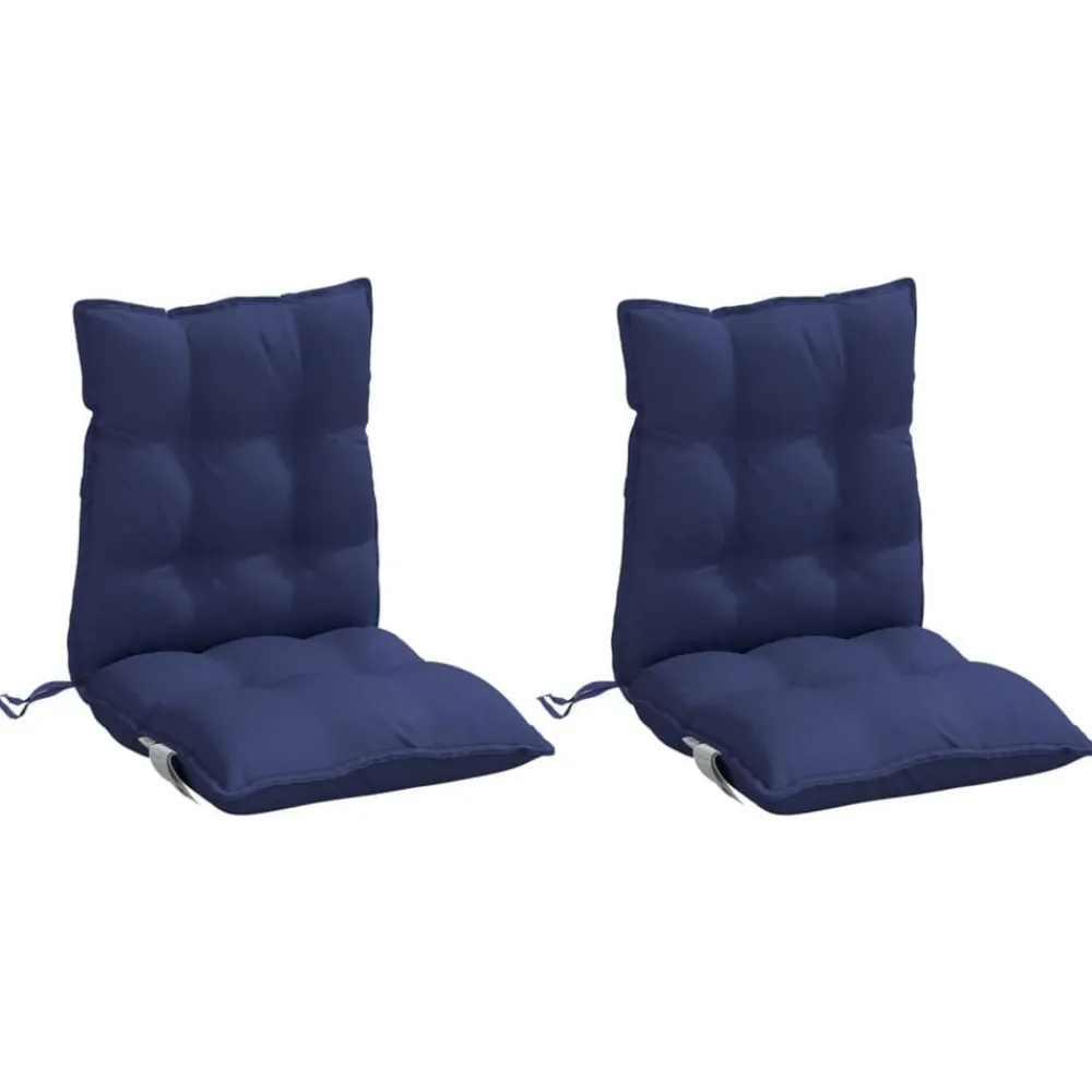Woon- & Tuinaccessoires*vidaXL Stoelkussens 2 st lage rug oxford stof Marineblauw