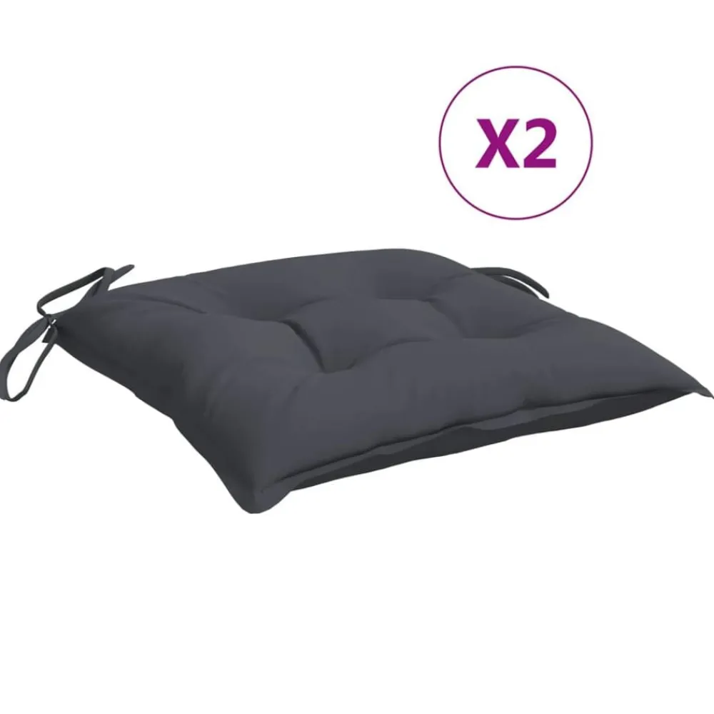 Woon- & Tuinaccessoires*vidaXL Stoelkussens 2 st 40x40x7 cm oxford stof kleurig Antraciet