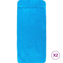 Linnengoed*vidaXL Strandhanddoeken 2 st 400 g/m² 60x135 cm stof Turquoise