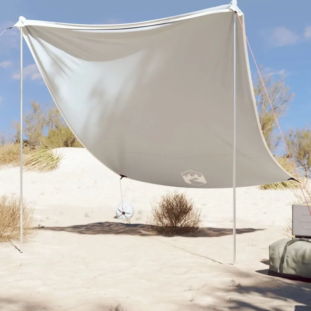 Buitensport*vidaXL Strandluifel met zandankers 214x236 cm Grijs