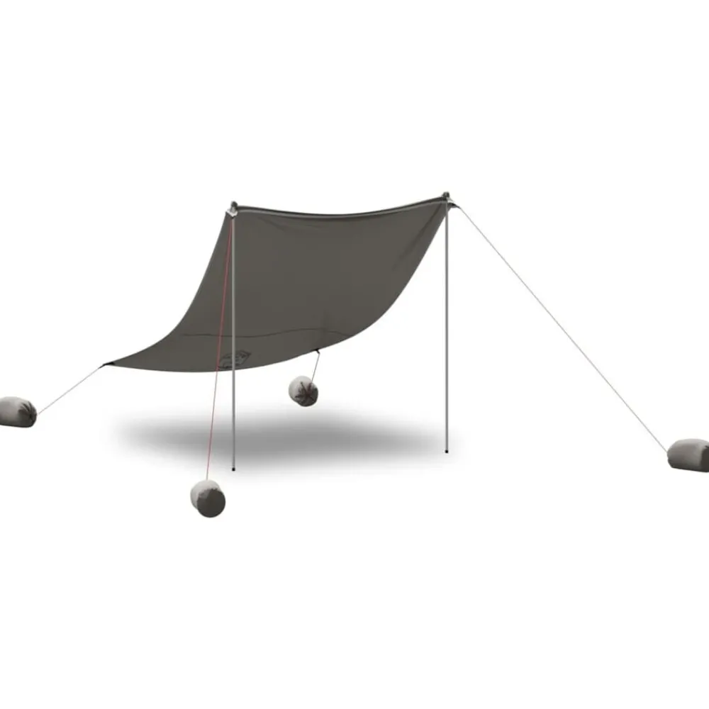 Buitensport*vidaXL Strandluifel met zandankers 214x236 cm Grijs