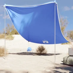 Buitensport*vidaXL Strandluifel met zandankers 214x236 cm Blauw