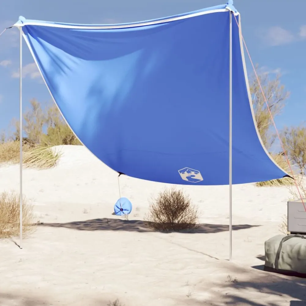 Buitensport*vidaXL Strandluifel met zandankers 214x236 cm Blauw