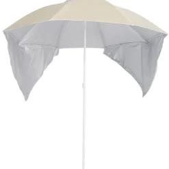 Tuin & Gazon*vidaXL Strandparasol met zijwanden 215 cm kleurig Zand