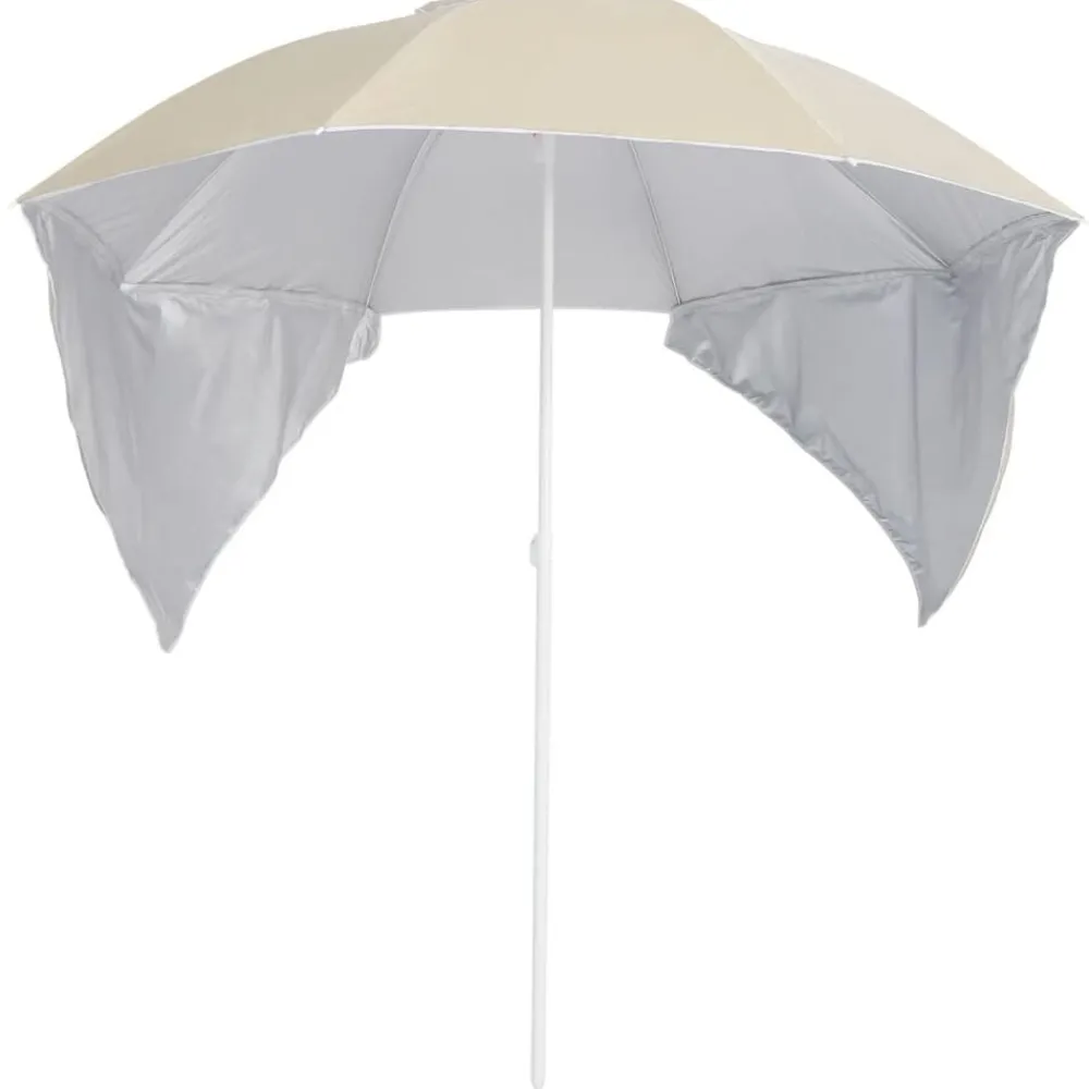 Tuin & Gazon*vidaXL Strandparasol met zijwanden 215 cm kleurig Zand