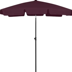 Tuin & Gazon*vidaXL Strandparasol 180x120 cm Bordeauxrood