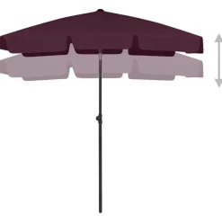 Tuin & Gazon*vidaXL Strandparasol 180x120 cm Bordeauxrood