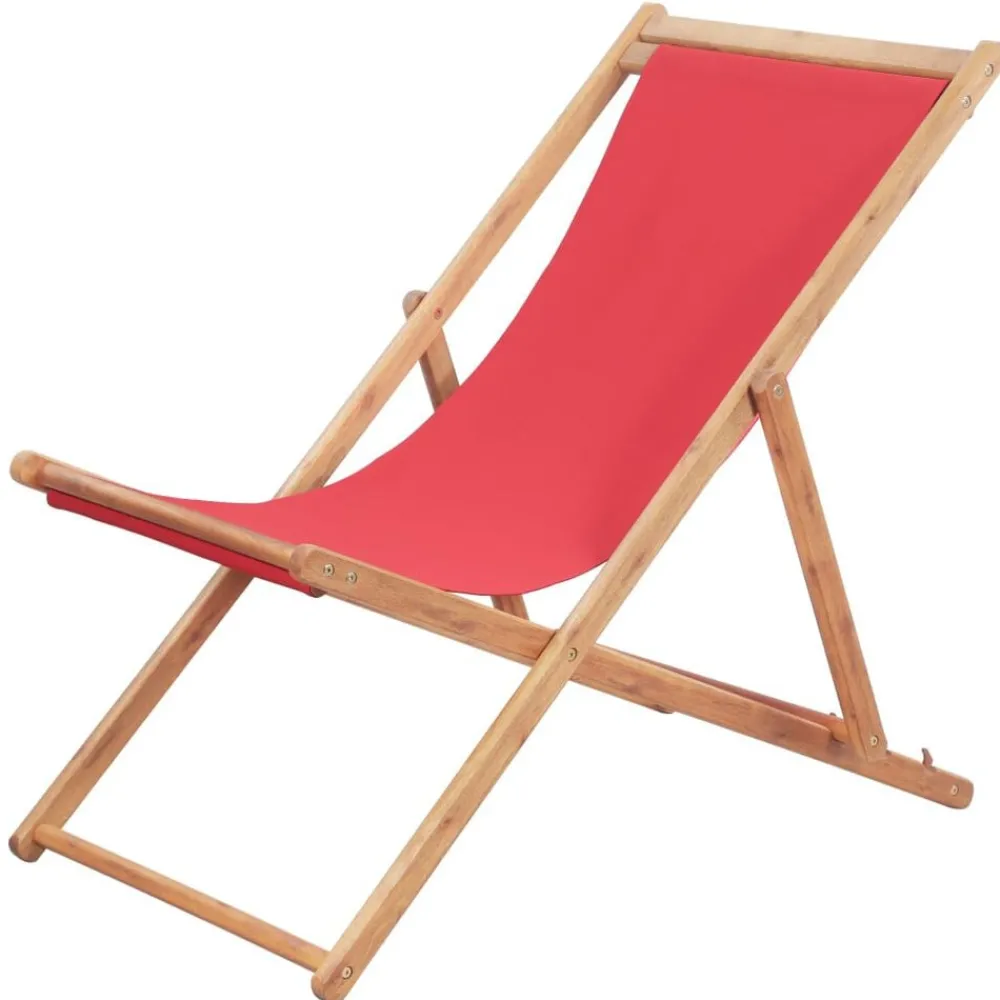 Strandstoel inklapbaar stof en houten frame>vidaXL New
