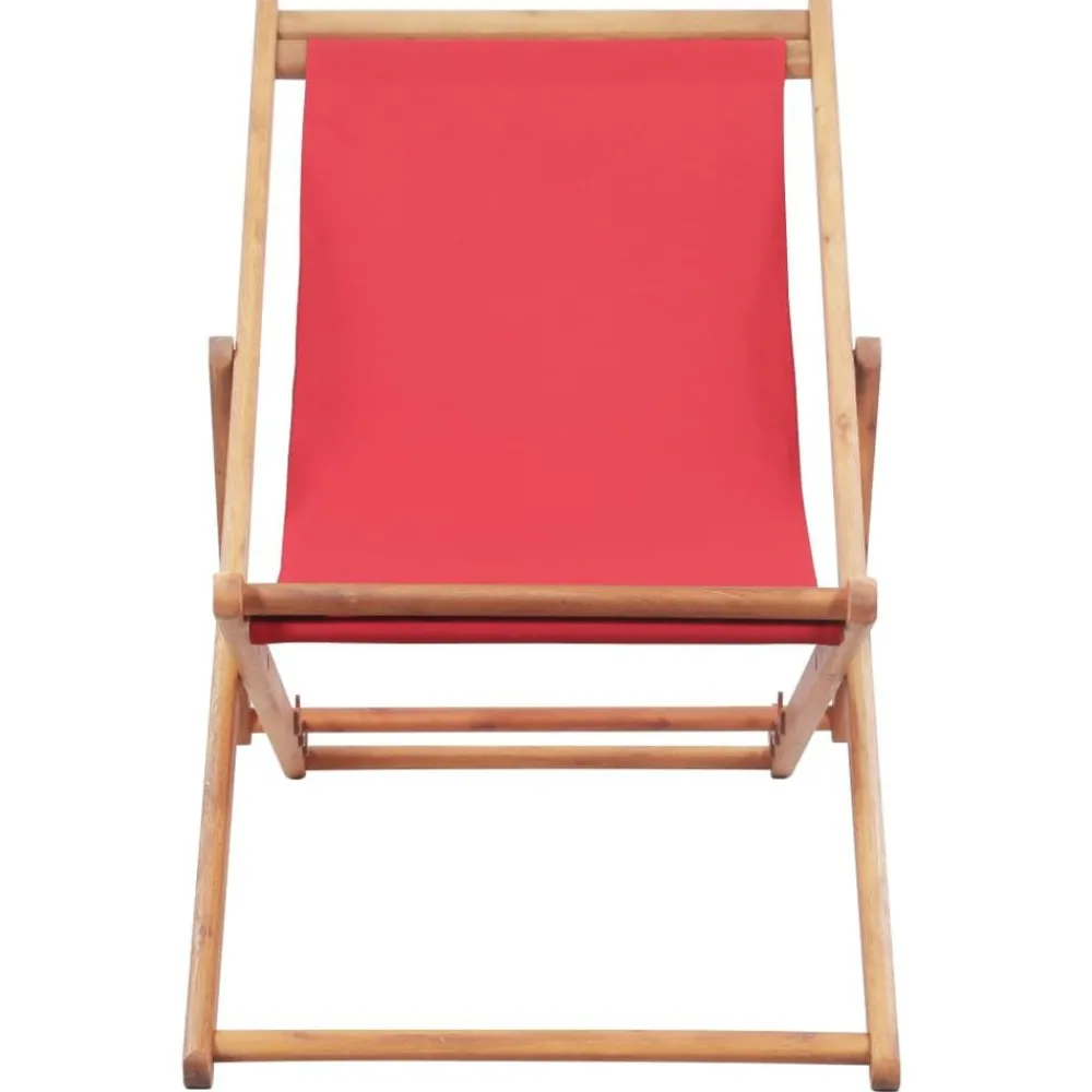 Strandstoel inklapbaar stof en houten frame>vidaXL New