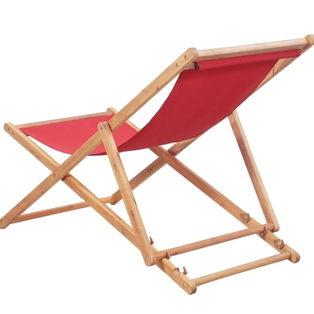 Strandstoel inklapbaar stof en houten frame>vidaXL New
