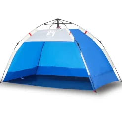 Buitensport*vidaXL Strandtent 2-persoons waterdicht snelontgrendeling azuur Blauw