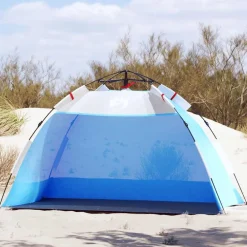 Buitensport*vidaXL Strandtent 2-persoons waterdicht snelontgrendeling azuur Blauw