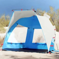 Buitensport*vidaXL Strandtent 2-persoons waterdicht snelontgrendeling azuurblauw