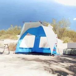 Buitensport*vidaXL Strandtent 2-persoons waterdicht snelontgrendeling azuurblauw