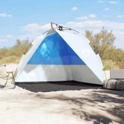 Buitensport*vidaXL Strandtent waterdicht snelontgrendeling azuurblauw