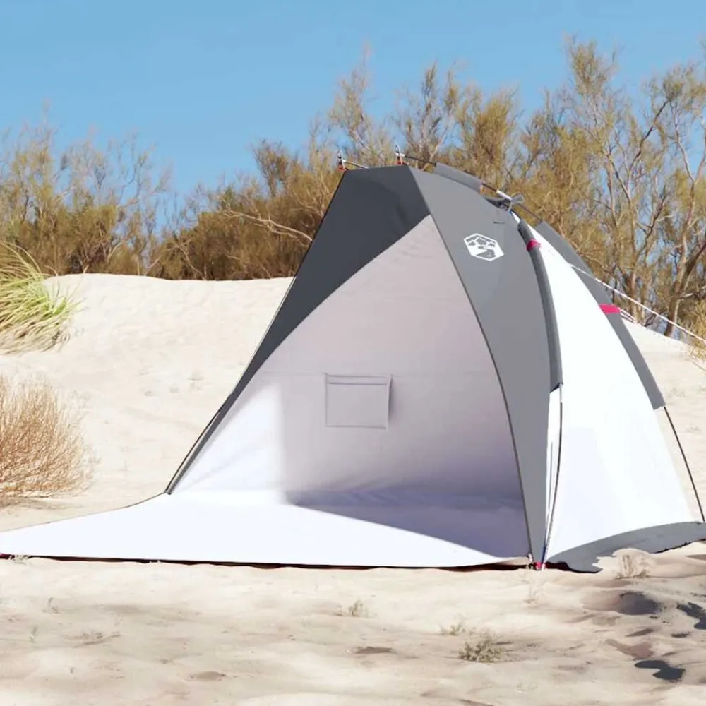 Buitensport*vidaXL Strandtent 268x223x125 cm 185T polyester Grijs
