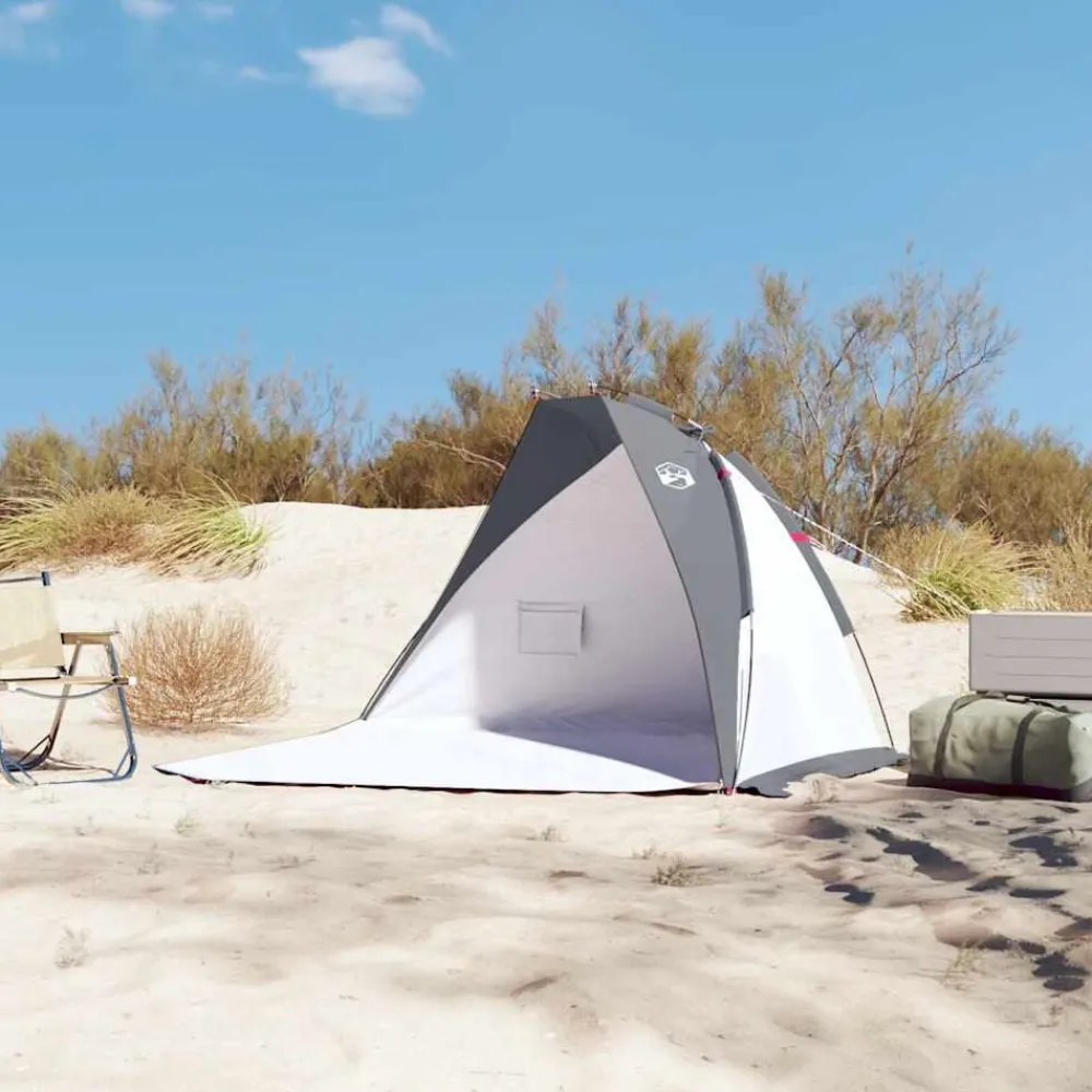 Buitensport*vidaXL Strandtent 268x223x125 cm 185T polyester Grijs