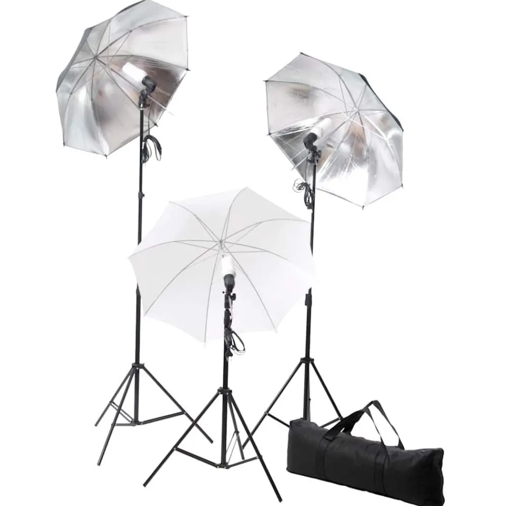 Camera & Optiek*vidaXL Studioverlichtingsset 24 watt inclusief statieven en paraplu's