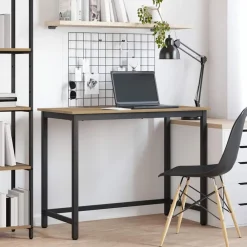 Kantoormeubelen*vidaXL Tafel Artisan Eiken 80 x 50 x 76,5 cm Engineered hout en staal artisanaal eikenkleurig