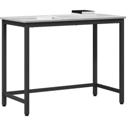 Kantoormeubelen*vidaXL Tafel 80 x 50 x 76,5 cm Engineered hout en staal Grijs sonoma