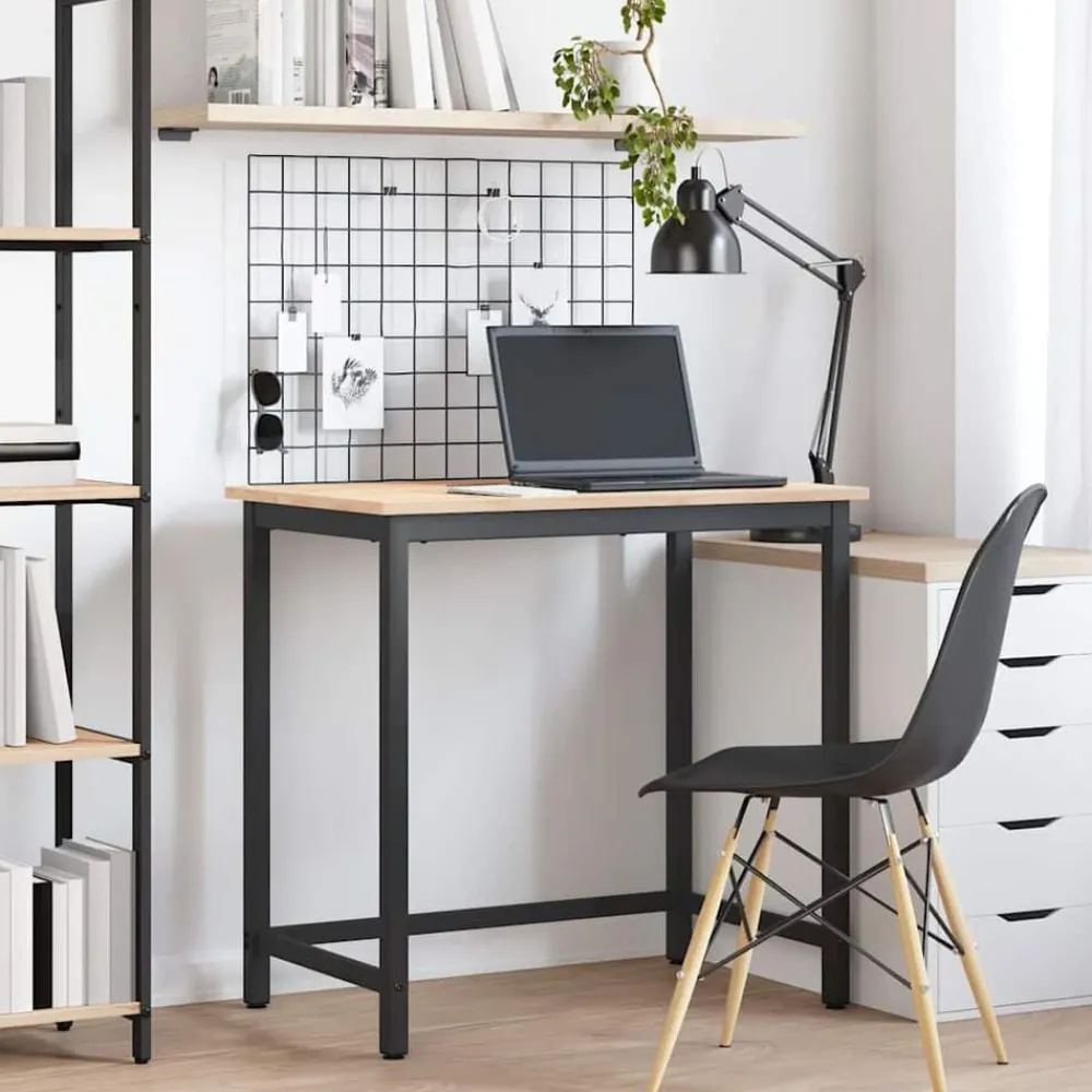 Tafel 80 x 50 x 77 cm Engineered hout en staal>vidaXL Hot