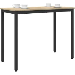 Tafel 100 x 50 x 76,5 cm Engineered hout en staal>vidaXL Online