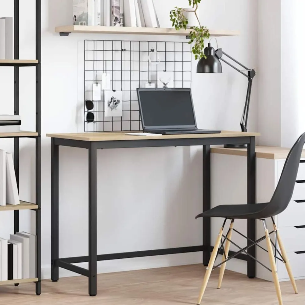 Tafel 80 x 50 x 76,5 cm Engineered hout en staal>vidaXL New